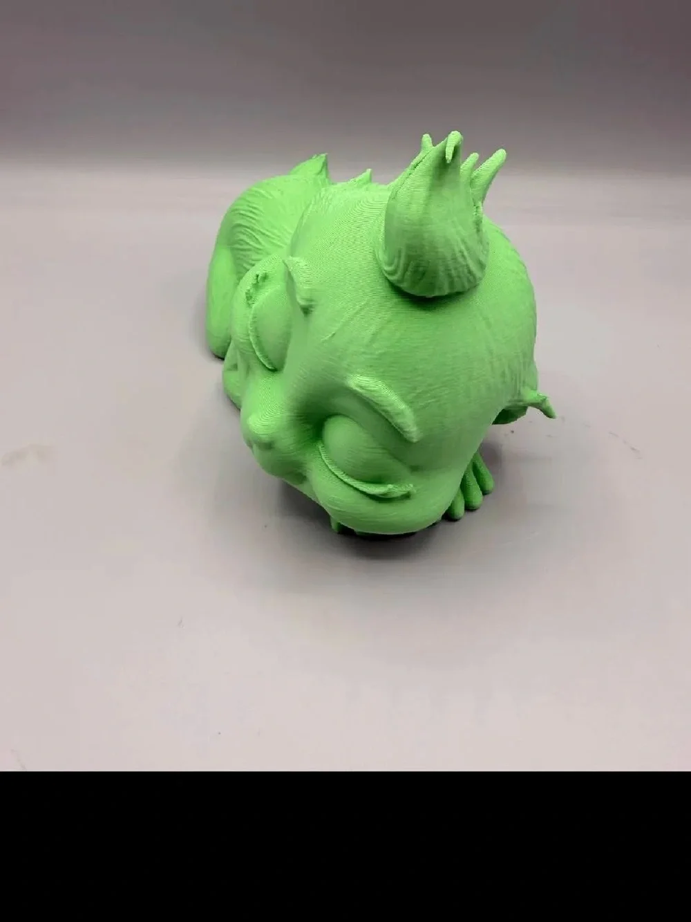Green Small Pet Sleepy Plush Figurine - 3d printed